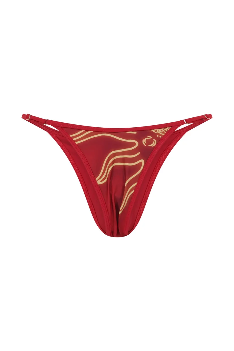 Scorpio Rizing  Celeste Cherry Red Adjustable Bikini Bottoms for Women | Best Price UAE